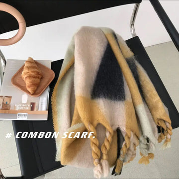 Tassel Twist Thick Cashmere Knitting Scarves Scarfs For Women Stylish Wool Shawl Winter Scarf